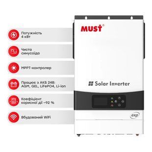Автономний високочастотний інвертор 4kW Must PV19-4024 EXP DC24V - 4KVA/4000W 42-00169 фото