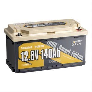 Акумуляторна батарея літій-залізо-фосфатна з Bluetooth 12.8В 140А*год LiFePO4 Power Queen H190 P12V140-150-RV190-BT-4-AC150 44-00523 фото