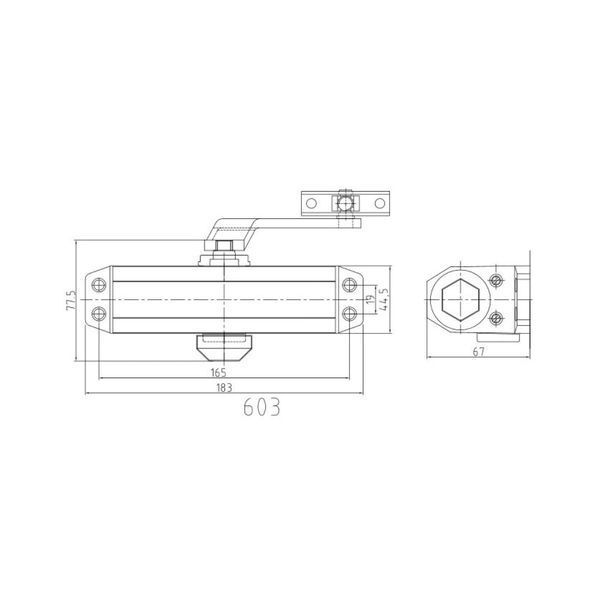 Дверний доводчик Dortec DT-63 Brown 63-00037 фото