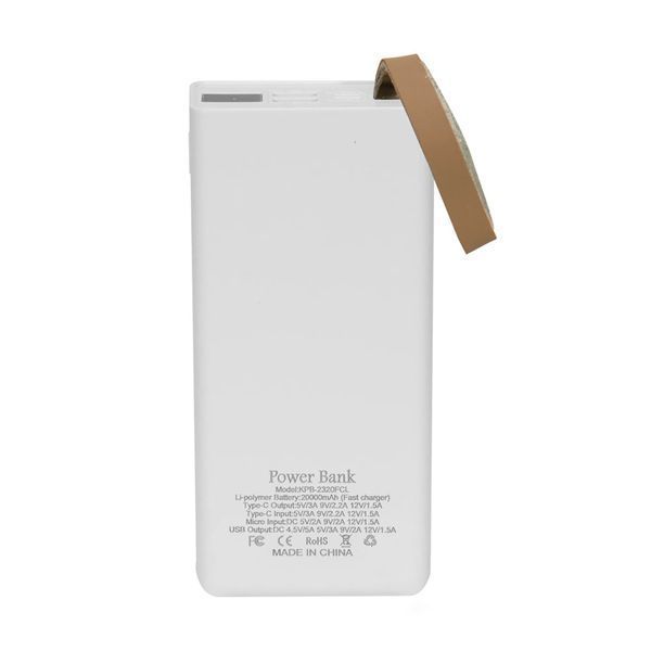 Повербанк 20000mAh Power Bank Kraft KPB-2320FCL White 22.5W QC3.0 LED-ліхтар 43-00059 фото