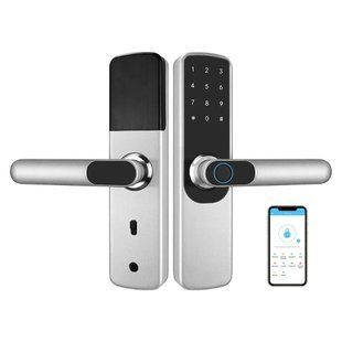 Замок біометричний автономний Trinix TRL-5204BTF Silver з Bluetooth, зчитувачем відбитків пальців і карт Mifare 65-00065 фото