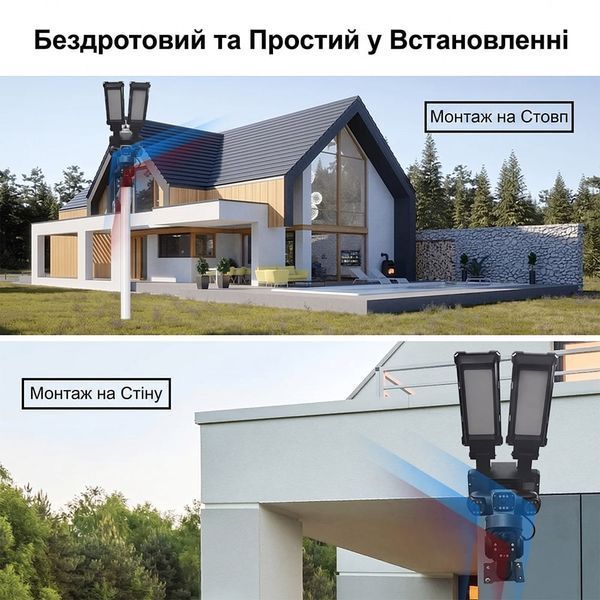IP PTZ-відеокамера автономна з 4G, прожектором та сонячною панеллю 3Mp+3Mp+3Mp Light Vision VLC-1223IGL/3C (Lamp+Solar) f=4mm, на акумуляторних батареях 75-00358 фото