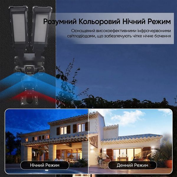 IP PTZ-відеокамера автономна з 4G, прожектором та сонячною панеллю 3Mp+3Mp+3Mp Light Vision VLC-1223IGL/3C (Lamp+Solar) f=4mm, на акумуляторних батареях 75-00358 фото