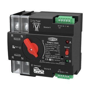 Автоматичний перемикач під DIN-рейку з Wi-Fi TOMZN TOQ7e-100/2P 100A 2 полюси 51-00119 фото