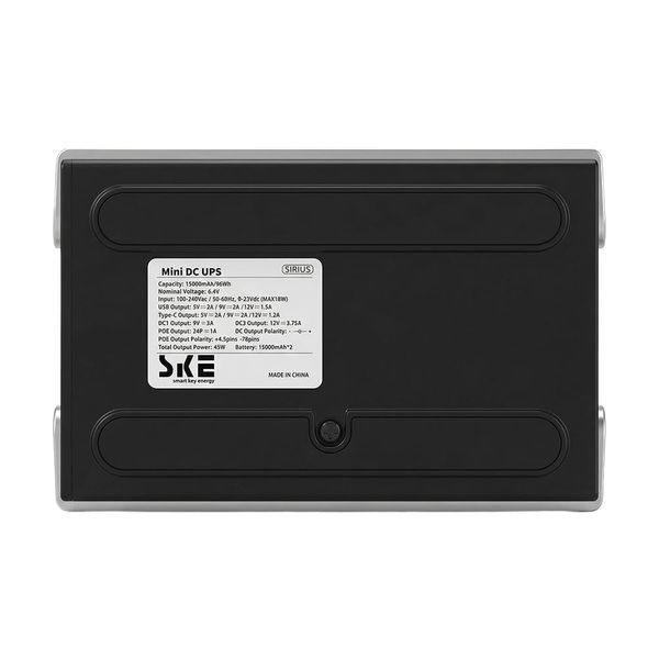 Джерело безперебійного живлення Mini UPS SKE SIRIUS 45W 30000mAh 5V/9V/12V/24V/PoE, LiFePO4 2*15Ah, для роутера та оптичного терміналу 42-00250 фото