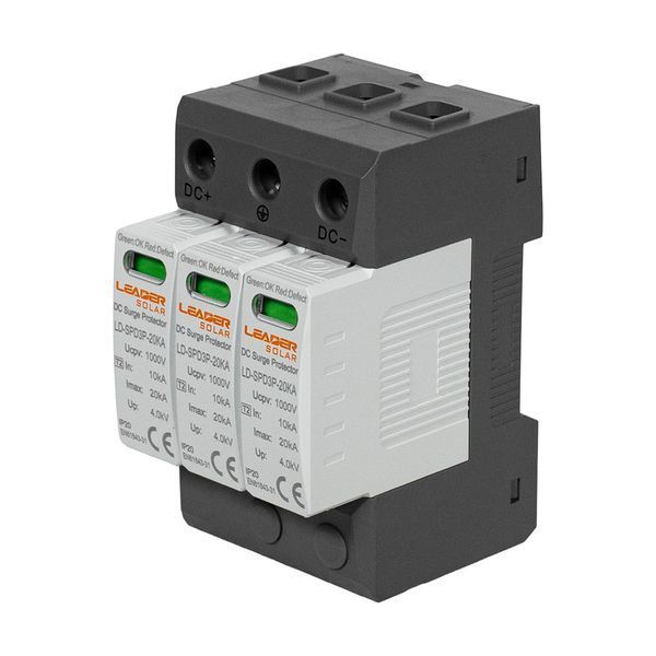 Обмежувач напруги ПЗІП DC 1000V Leader LD-SPD3P-20KA-1000V під DIN-рейку 42-00214 фото