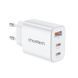 Мережевий зарядний пристрій Choetech PD3046 PD30W GAN USB-A+2xUSB-C White 43-00170 фото 1