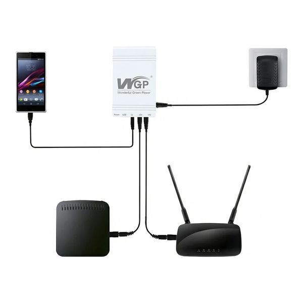 Джерело безперебійного живлення Mini UPS WGP UPS103C 20000mAh 5V/12V/12V, Li-ion 4*5Ah, для роутера та оптичного терміналу 42-00253 фото