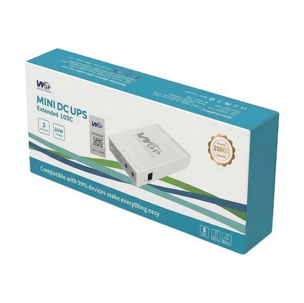 Джерело безперебійного живлення Mini UPS WGP UPS103C 20000mAh 5V/12V/12V, Li-ion 4*5Ah, для роутера та оптичного терміналу 42-00253 фото