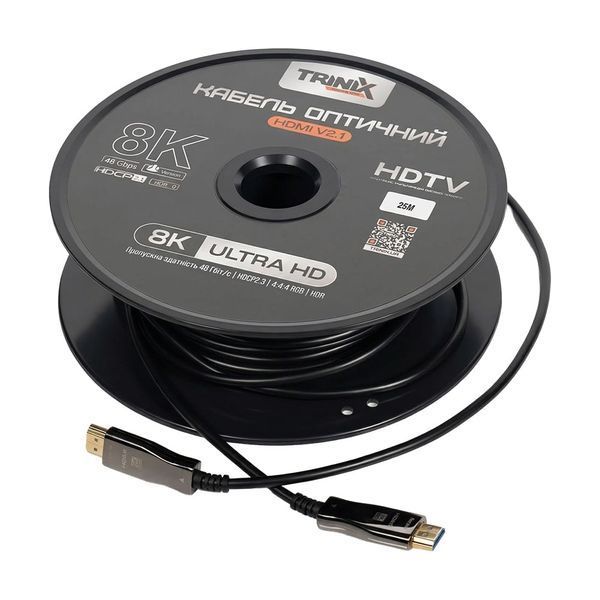 Кабель HDMI V2.1 оптичний 25м Trinix 74-00145 фото