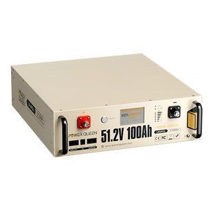 Акумуляторна батарея літій-залізо-фосфатна LiFePO4 51.2В 5120Вт*год Power Queen P51.2V100-100-COM-16-S3U монтаж в стійку 19" 44-00525 фото