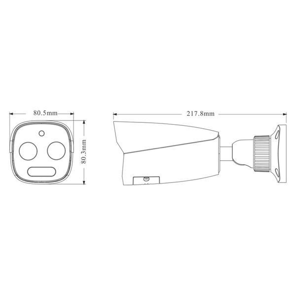 Тепловізійна IP-відеокамера TVT TD-5422E1 Thermal 256x192 f=3.2mm Optical 5Mp f=4mm 77-00279 фото