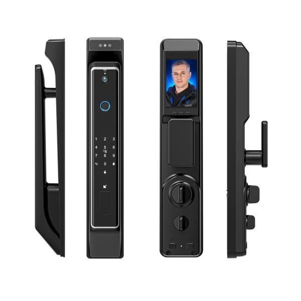 Замок біометричний автономний Trinix TRL-8801BTV Black з Bluetooth, розпізнаванням облич, зчитувачем відбитків пальців і карт Mifare 65-00074 фото
