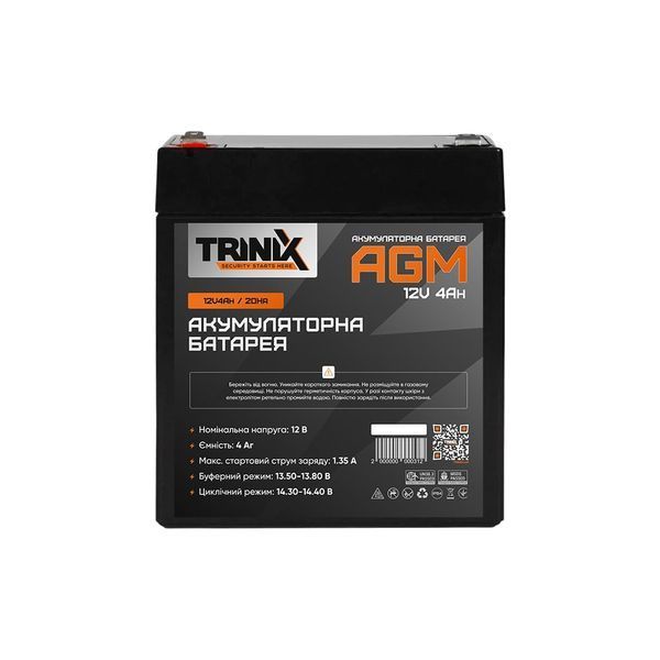 Trinix 12V4Ah/20Hr AGM Акумуляторна батарея 12В 4Аг свинцево-кислотна 44-00040 фото