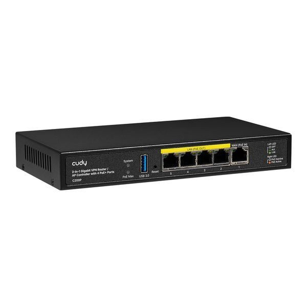 Контролер точок доступу AP / гігабітний VPN-маршрутизатор Cudy C200P з 4 портами PoE+ 73-00668 фото