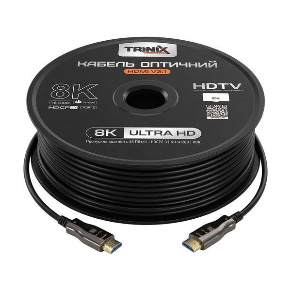Кабель HDMI V2.1 оптичний 60м Trinix 74-00148 фото