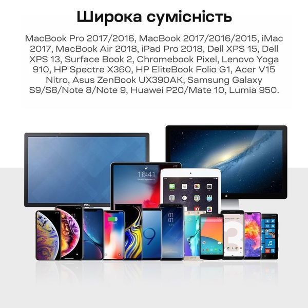 Кабель Choetech CH0021 Black USB-C to HDMI 4K@60Hz 1.8m 43-00177 фото