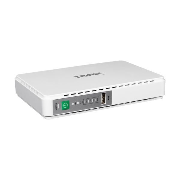 Джерело безперебійного живлення DC UPS Trinix TRX-MUPS-1748 PoE 5V/9V/12V/24V/48V/PoE 1Gbps, Li-ion 4*2.5Ah, для роутера і медіаконвертера 42-00147 фото