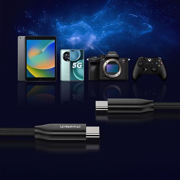 Кабель Choetech XCC-1035 Black USB-C to USB-C PD3.1 240W 1m 43-00178 фото