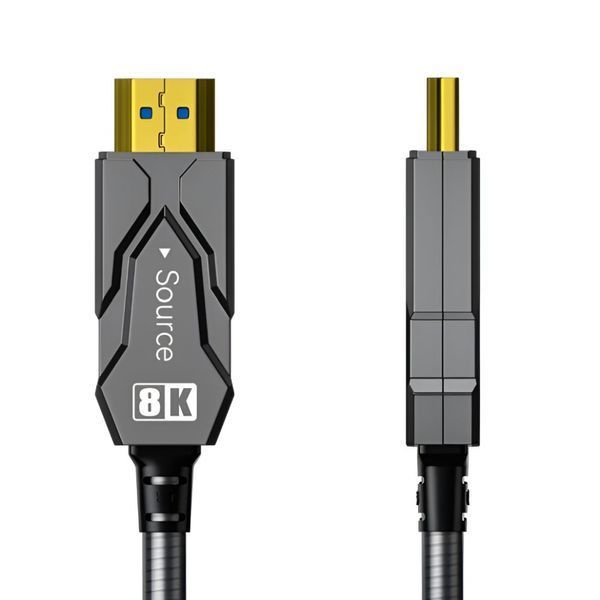 Кабель оптичний армований HDMI 2.1 50m Dtech DT-HF8050BK 74-00154 фото