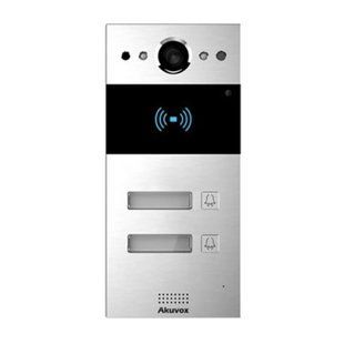 IP-відеопанель на 2 абоненти 2Mp Akuvox R20B SIP зі зчитувачем EM-Marine / Mifare / NFC 87-00030 фото