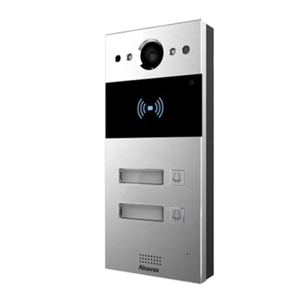 IP-відеопанель на 2 абоненти 2Mp Akuvox R20B SIP зі зчитувачем EM-Marine / Mifare / NFC 87-00030 фото