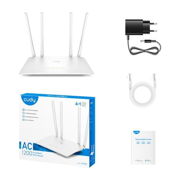 WiFi 5 маршрутизатор Cudy WR1200 дводіапазонний AC1200 73-00514 фото