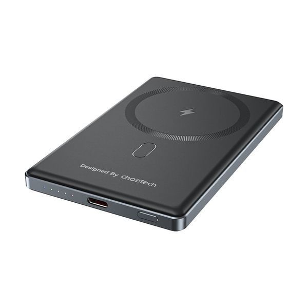 Повербанк 5000mAh Choetech B738 Black QC3.0 PD3.0 бездротова магнітна зарядка 43-00161 фото