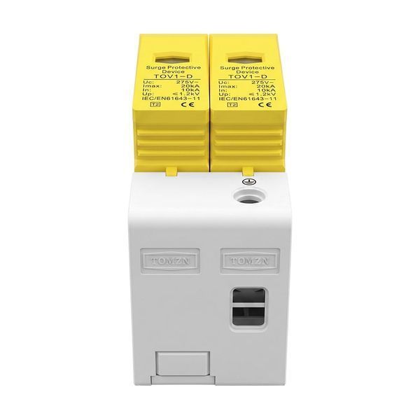 Обмежувач напруги ПЗІП TOMZN TOV1-20/2P 275V AC 10-20kA під DIN-рейку 2 полюси 51-00127 фото