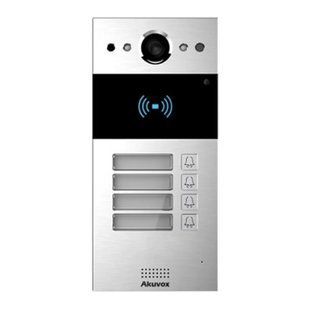 IP-відеопанель на 4 абоненти 2Mp Akuvox R20B SIP зі зчитувачем EM-Marine / Mifare / NFC 87-00033 фото