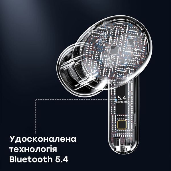 Бездротові навушники Choetech BH-T17 Black TWS, Bluetooth 5.4, ANC+ENC 43-00136 фото