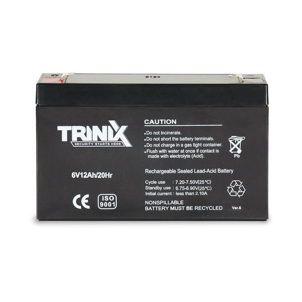 Акумуляторна батарея 6В 12Аг Trinix 6V12Ah/20Hr AGM свинцево-кислотна 44-00058 фото