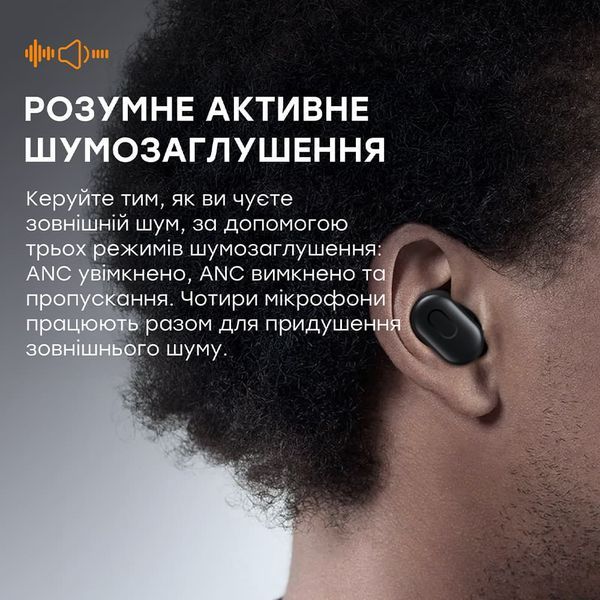 Бездротові навушники Choetech BH-T15 Black TWS, Bluetooth 5.2, ANC+ENC 43-00137 фото