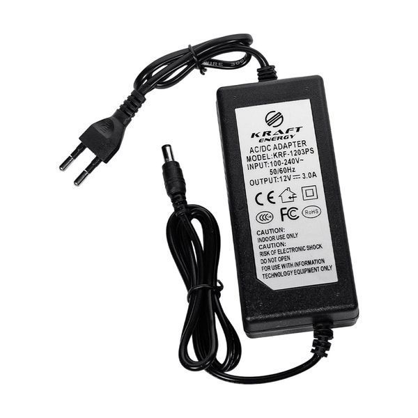Блок живлення KRF-1203PS Kraft 12V/3A 43-00005 фото