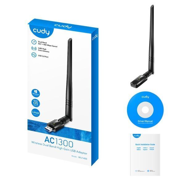 Адаптер WiFi 5 Cudy WU1400 дводіапазонний з USB 3.0 73-00546 фото