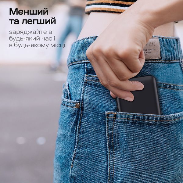 Повербанк 10000mAh Choetech B654 Black 22.5W QC3.0 PD3.0 вбудовані кабелі Type-C та Lightning 43-00147 фото