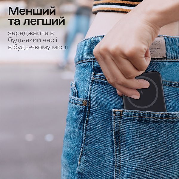 Повербанк 5000mAh Choetech B709 Black PD3.0 бездротова магнітна зарядка 43-00148 фото