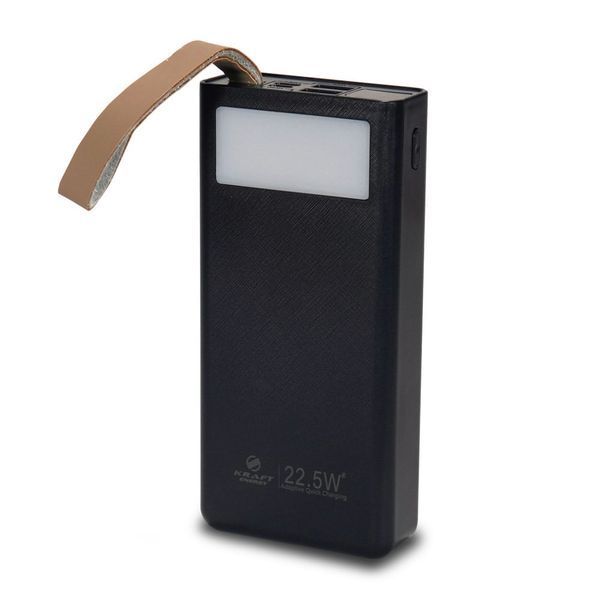 Повербанк 20000mAh Power Bank Kraft TPB-2320 Black 22.5W QC3.0 LED-ліхтар 43-00031 фото