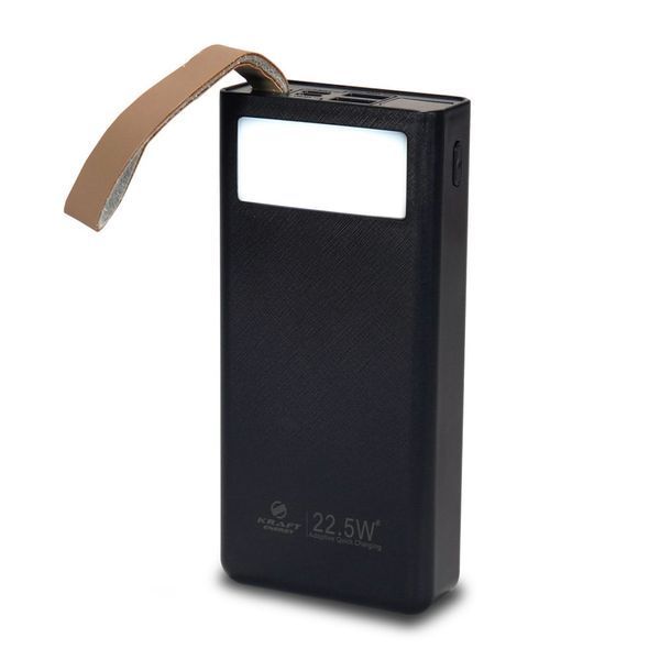 Повербанк 20000mAh Power Bank Kraft TPB-2320 Black 22.5W QC3.0 LED-ліхтар 43-00031 фото