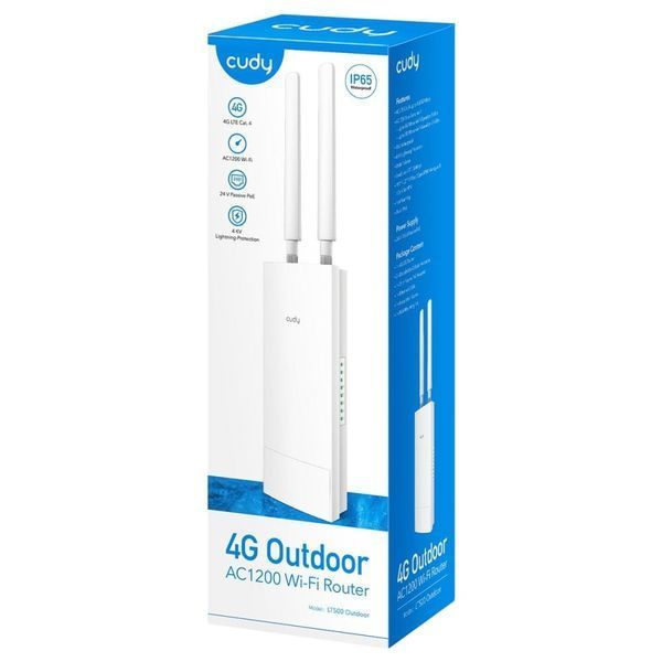 WiFi 5 Mesh 4G LTE-маршрутизатор зовнішній Cudy LT500 OUTDOOR CAT4 дводіапазонний 73-00530 фото