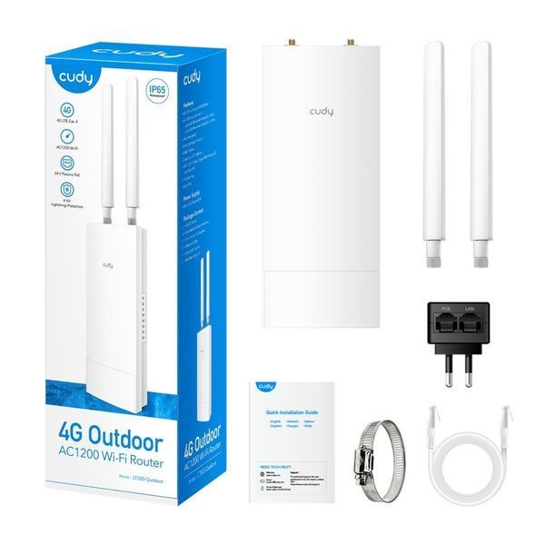 WiFi 5 Mesh 4G LTE-маршрутизатор зовнішній Cudy LT500 OUTDOOR CAT4 дводіапазонний 73-00530 фото