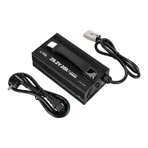 Зарядний пристрій для акумуляторних батарей LiFePO4 29.2V/20A LiTime L24V20A-BCHA-X 44-00539 фото