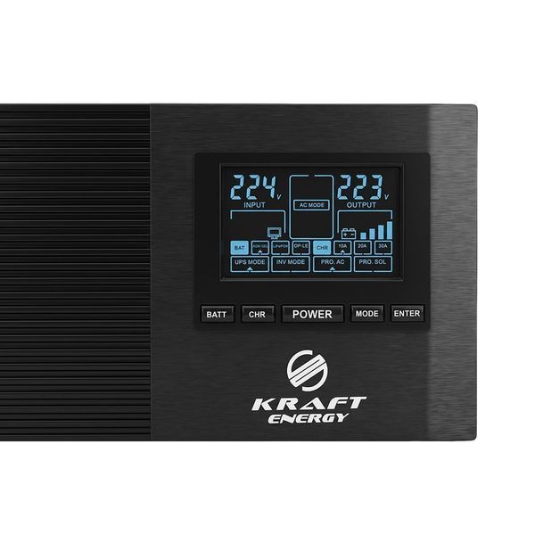Інвертор Kraft KRF-AVR1000VA/800W-12V з правильною синусоїдою та постійним нулем для газових котлів, під зовнішній акумулятор 42-00092 фото