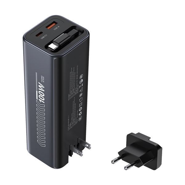 Повербанк 20000mAh Choetech B1012 Grey 100W з EU адаптером QC3.0 PD3.0, вбудований кабель 43-00164 фото