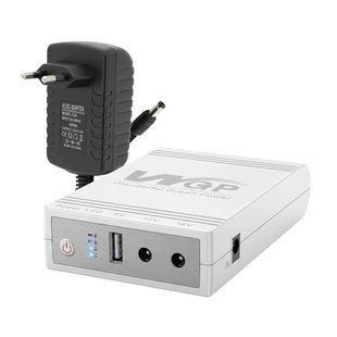Комплект Mini UPS з блоком живлення: джерело безперебійного живлення Mini UPS WGP UPS103C 16000mAh 5V/12V/12V, Li-ion 4*4Ah, для роутера і оптичного термінала та блок живлення SPF-1202B 12V/2A 42-00259 фото