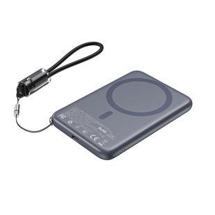 Повербанк 5000mAh Choetech B861 Grey 20W QC3.0 PD3.0 бездротова магнітна зарядка MagSafe 43-00167 фото