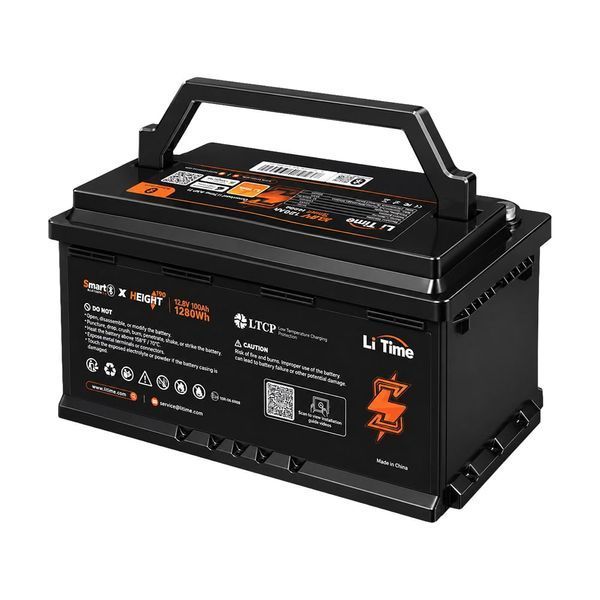 Акумулятор LiFePO4 з Bluetooth 12.8В 100А*год LiTime H190 L12V100-100-H190-BT-4-AC150 44-00515 фото