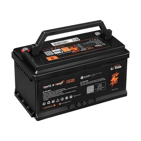 Акумулятор LiFePO4 з Bluetooth 12.8В 100А*год LiTime H190 L12V100-100-H190-BT-4-AC150 44-00515 фото