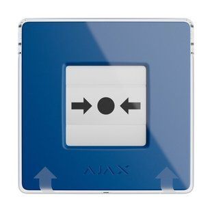 Бездротова кнопка для активації пожежної тривоги вручну Ajax ManualCallPoint Blue Jeweller 26-00339 фото