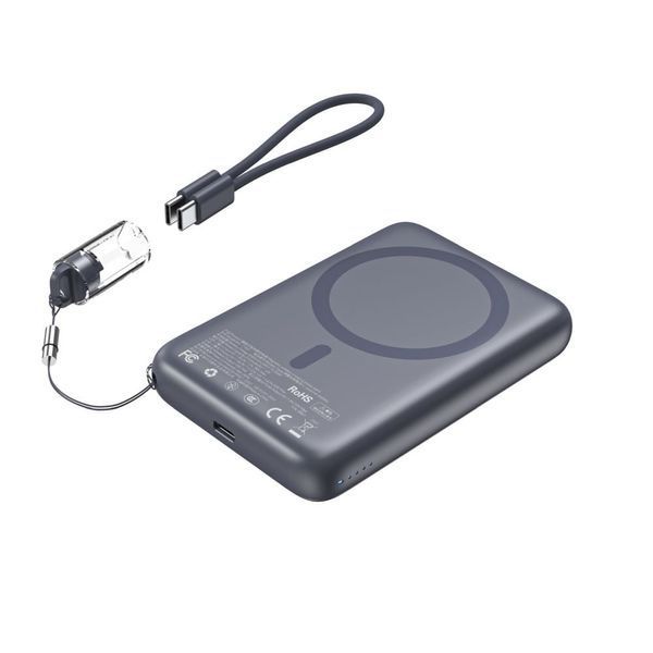 Повербанк 10000mAh Choetech B862 Grey 22.5W QC3.0 PD3.0 бездротова магнітна зарядка MagSafe 43-00168 фото